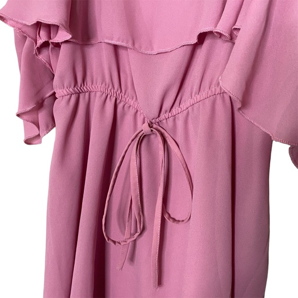 Women’s Charlotte Russe Pink Baby Doll Spaghetti Strap off the Shoulder Blouse - Picture 2 of 5